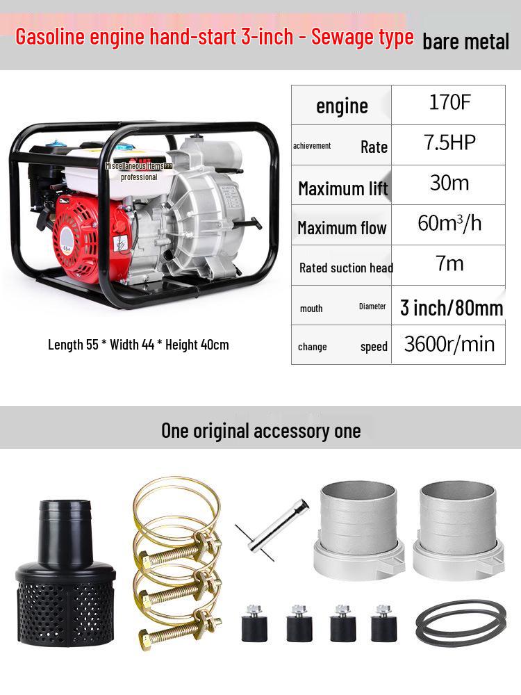 Gasoline-Powered High-Pressure Water Pump for Agriculture and Irrigation (2 inch & 3 inch)