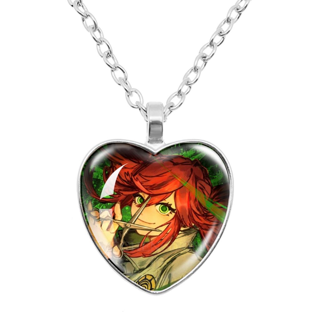 GACHIAKUTA Halskette Glas Herzform Anhänger Halskette Gachiakuta Zeichentrickfigur Halskette Schmuck Dekoration Fans Sammeln Geschenk