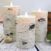 Birch Bark Flameless LED Candle Trio Paraffin Candles for Romantic Weddings Proposals Cozy Cabin Ambiance LED Candle