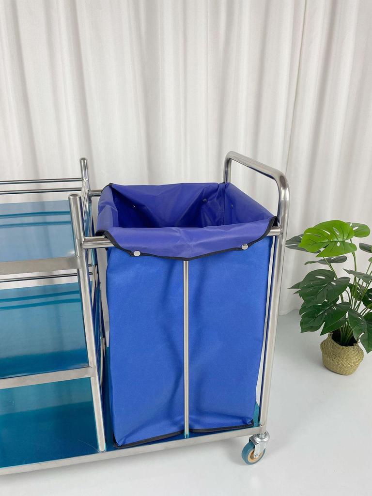 Stainless Steel Three-Layer Hospital & Hotel Laundry Cart