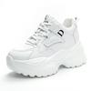 Sneakers Nere Piattaforma in Pelle Invernali Suola Spessa Scarpe Chunky Donna Allacciatura Slip-On Casual Scarpe da Passeggio per Donna Aumento Altezza