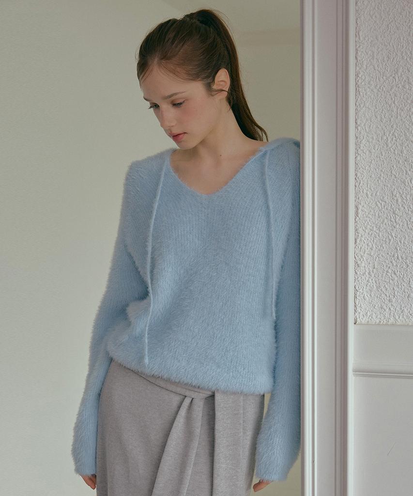 ODER Hairy Hooded Pullover-Blue