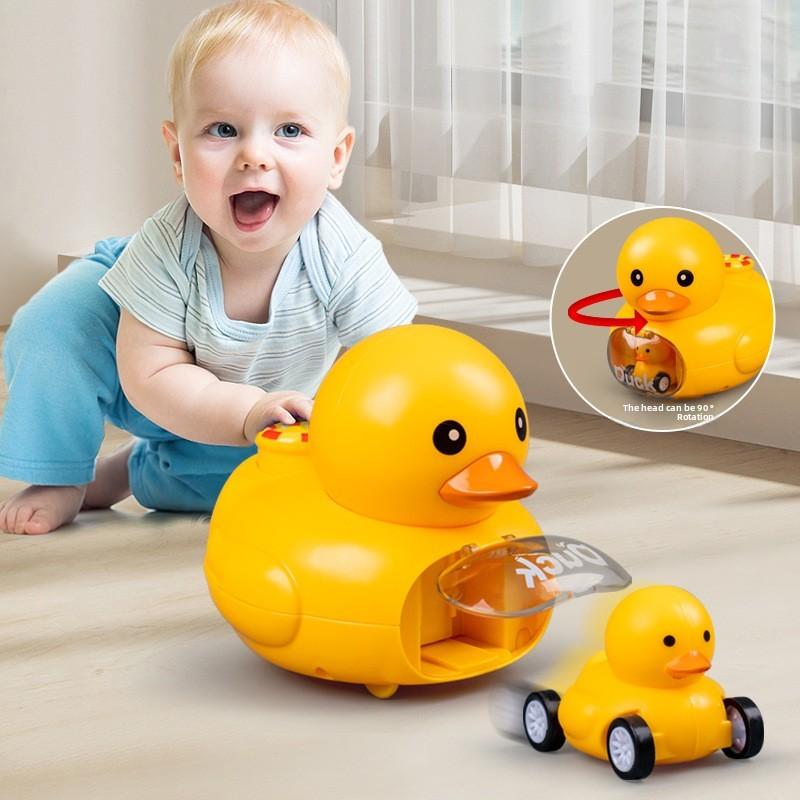 Inertia Baby Toy Car With Press And Launch Yellow Duck For Infant Play And Development