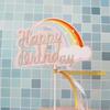 10-Pack 3D Hot Air Balloon & Rainbow Cake Toppers