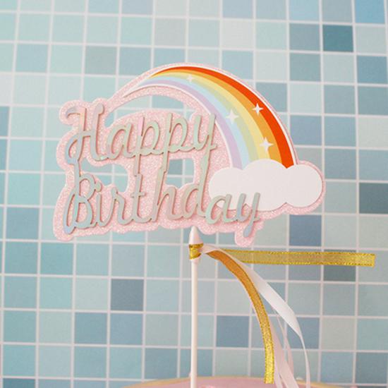 10-Pack 3D Hot Air Balloon & Rainbow Cake Toppers