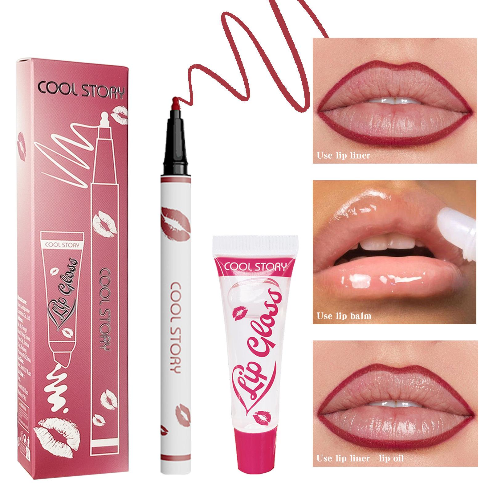 

Liquid Matte Lipliner Pencil Waterproof Lasting Lipstick Pen Natural Quick Drying No Cup Lip Liner Outline Lips Contour Makeup