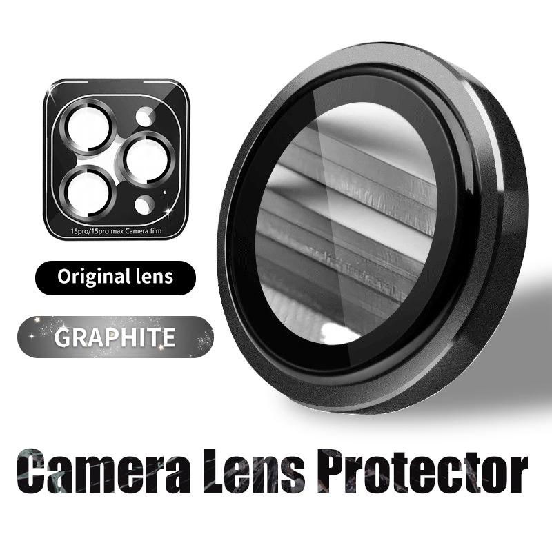 1Set Camera Lens Protector Metal Ring For iPhone 16 15 14 13 12 11 Pro Max 16 Plus 13 12 mini Full Cover Camera Tempered Glass Protective film