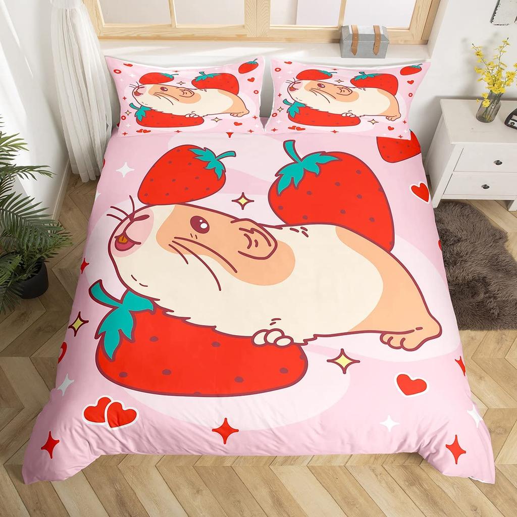 Sady povlaků na peřinu pro křečky pro děti Velikost Queen Lehký péřový povlak na peřinu Dekorace pokoje 2 povlaky na polštář 1 povlak na peřinu Bez přikrývky