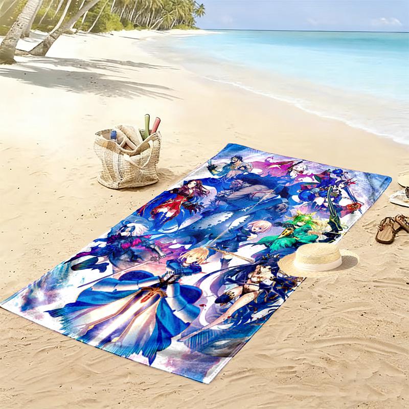 Fate Grand Order FGO Print Beach Towel, Large Soft Quick Dry Towel for Beach Camping Swimming