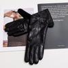 Women's Genuine Leather Winter Warm Gloves for Outdoor Sports, Thickened Matching Apparel Gloves