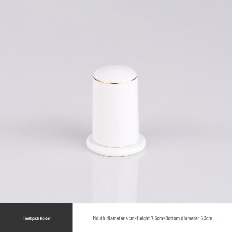 Gold Rim Ceramic Toothpick Holder Set
