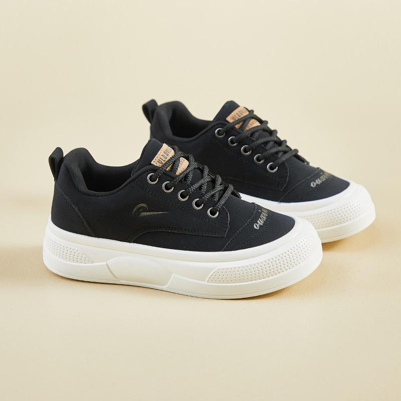 Spring student versatile little white board shoes women's niche plain platform casual shoes retro simple sports shoes