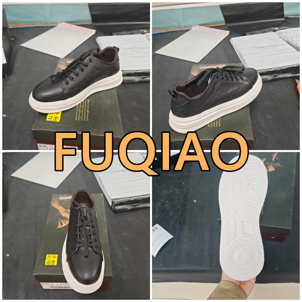 Fashion Men's Lightweight Cow Leather Elevator Shoes 5cm Hidden Lifts or Flat Sole Breathable Casual Sneakers for Daily Wear Comfortable
