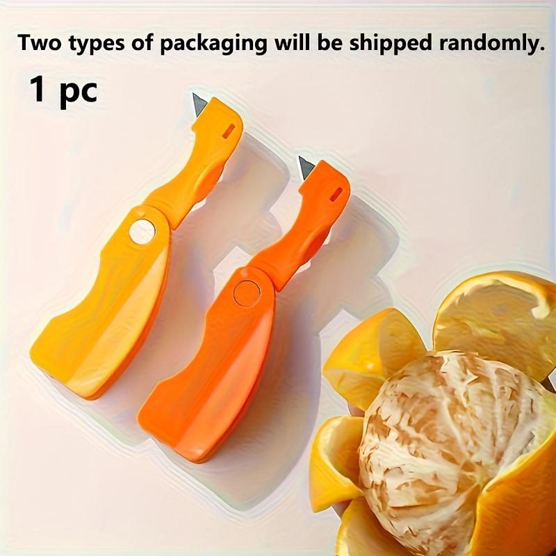 1pc Orange/lemon/grapefruit Plastic Plastic Peeler, Creative Cutter with Folding Handle, Kitchen Fruit and Vegetable Gadget