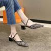 2024 Summer New Comfortable Casual Versatile High Heel Sandals Toe Thick Heel Slippers