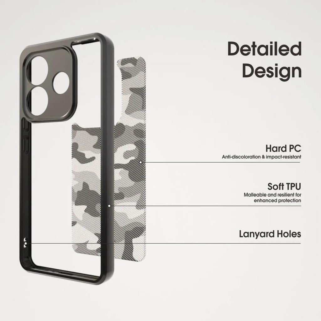 (Comes with Wrist strap)Ibmrs for Xiaomi Redmi Note 14 4G Case,ultra-sleek,raised Edges Protect Camera & Screen- Black Camo