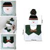 Festive 3 Pieces Set Christmas Bathroom Decoration With Santa Toilet Seat Cover