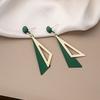 Silver needle Korean version geometric femininity simple earrings, atmospheric color fashion triangle earrings, fresh long ears