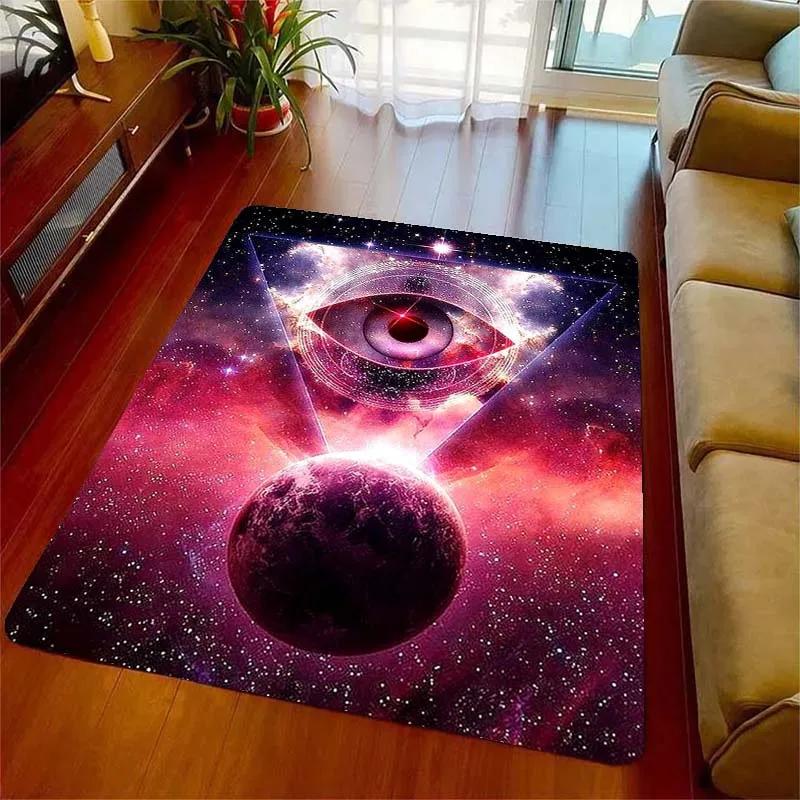Allsehendes Auge Freimaurer Geheimnis Goldene Augen Teppiche für Wohnzimmer Schlafzimmer Dekoration Kinder Spielzimmer Matte Rutschfeste Teppiche