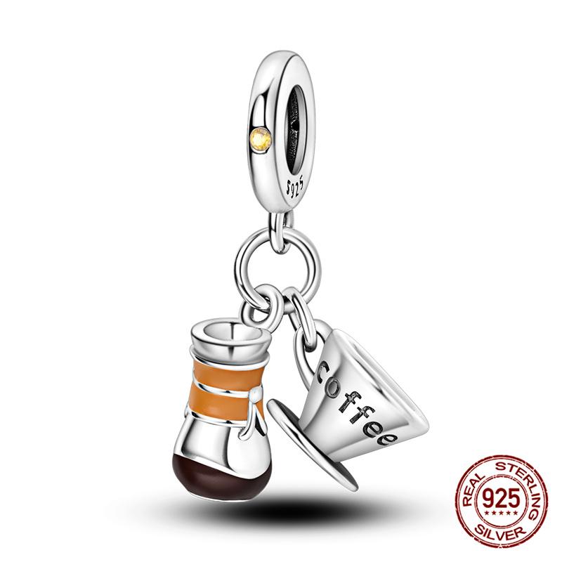 Fit Originalbracelet Coffee Collection Beaded Candy Coffee Pendant Charm Diy Jewelry Making Women Giftcopper