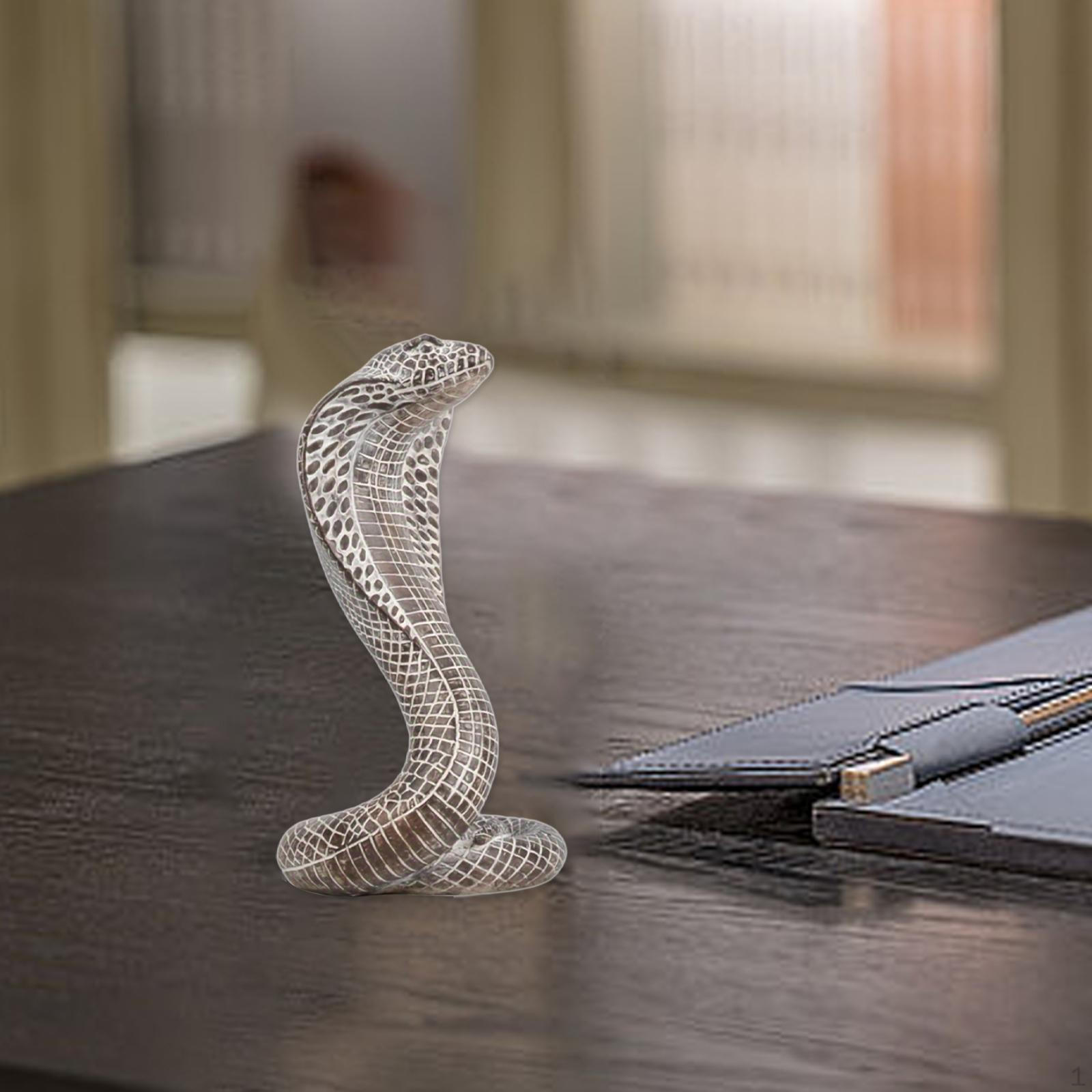 Статуэтка китайского зодиака змея, фигурка животного, скульптура из смолы, статуэтка на Рождество серый