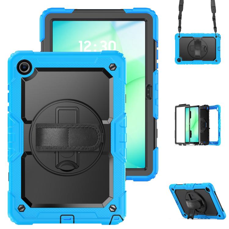 Silikon-Hybrid-PC-Tablet-Hülle mit Schultergurt für Samsung Galaxy Tab A11+ / A9+, Ständer Erhöhte Kamera Kratzfeste Schutzhülle