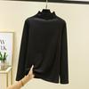 Womens Warm Fleece-Lined Long Sleeve T-Shirt With Mock Neck Plus Size Thermal Base Layer Top