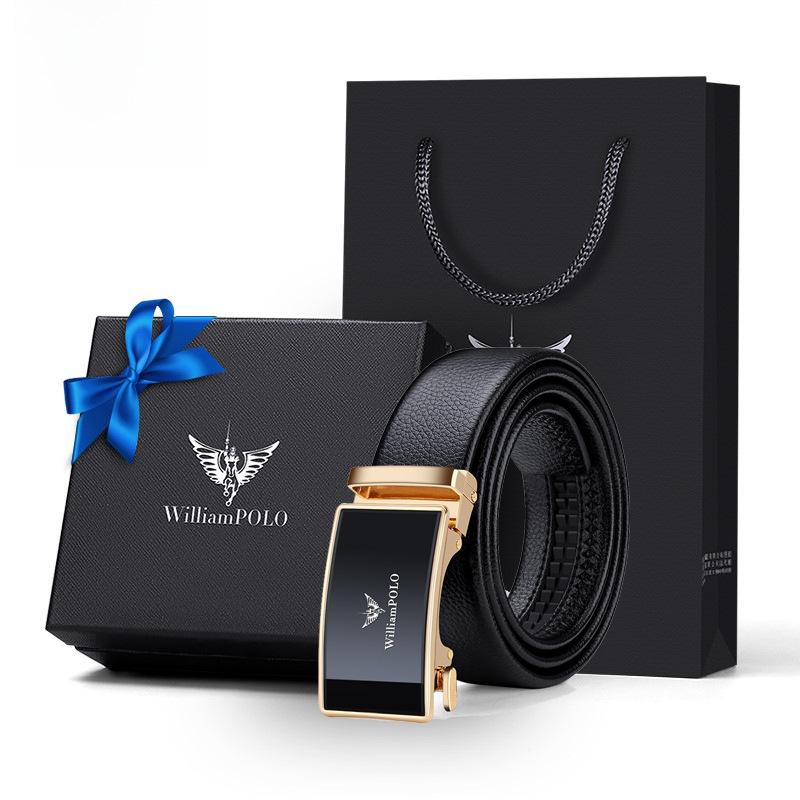Paul Men's High-Grade Leather Automatic Buckle Belt - Sleek Business Style