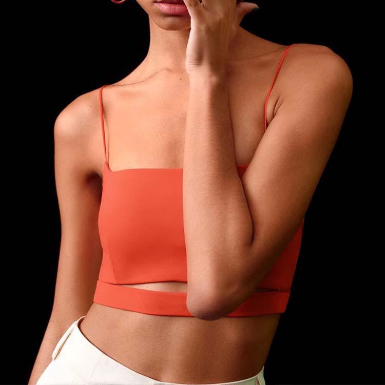 

Европейский и американский жилет для йоги Nude: Ударопрочный спортивный бюстгальтер с нагрудными подушечками для бега Large