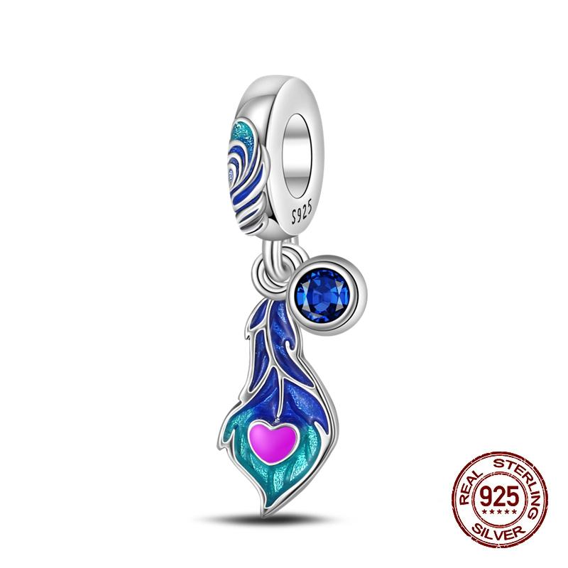 Suitable For Authentic Genuine Copper Decorative Charms Bead Elements Magnificent Feather Butterfly Magical Mask Charm Decorations Jewelry Creation