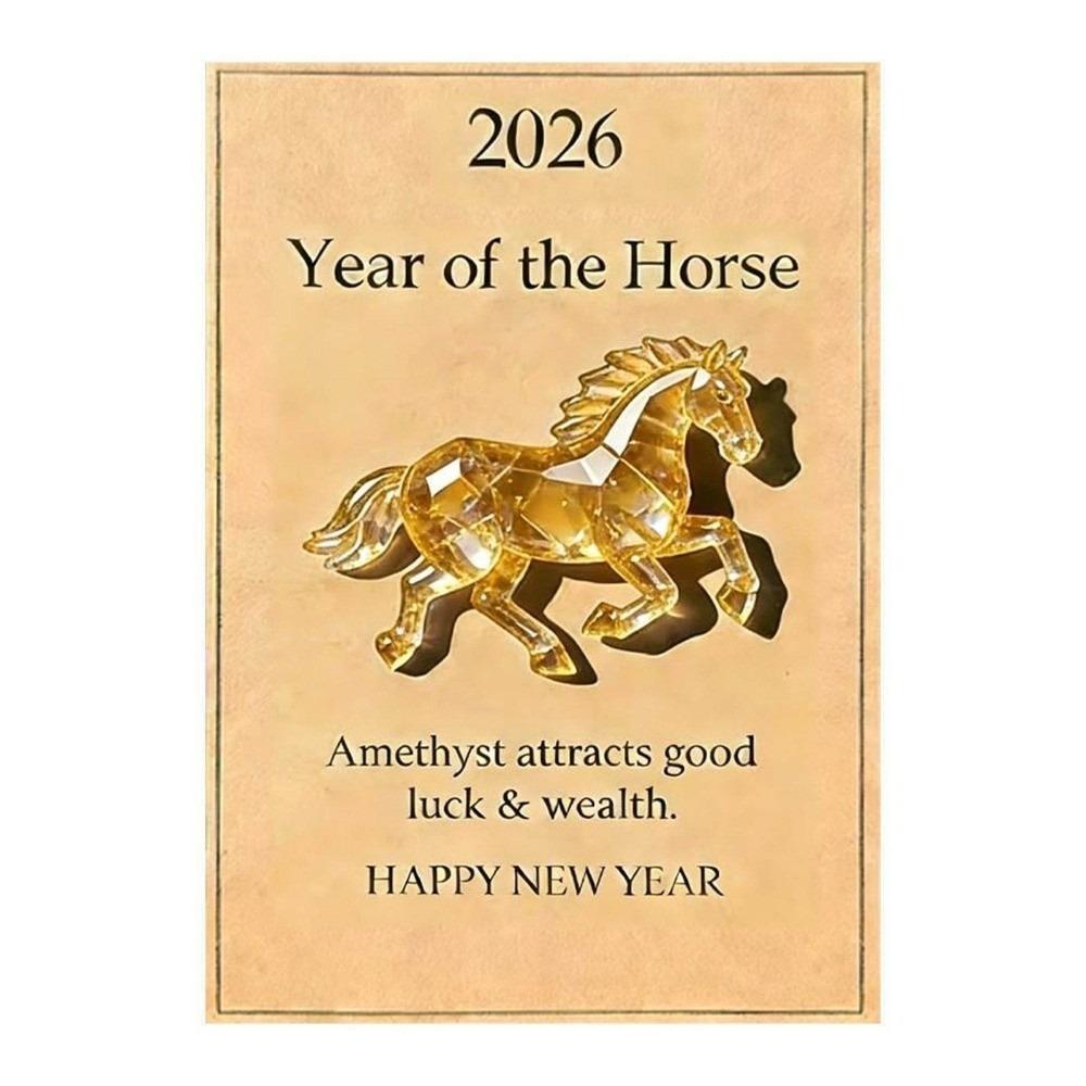 New With Card Lucky Crystal Horse Hand-Carved Mini Size Lucky Crystal Figurine Hand-Carved Horse Figurine New Year Gift