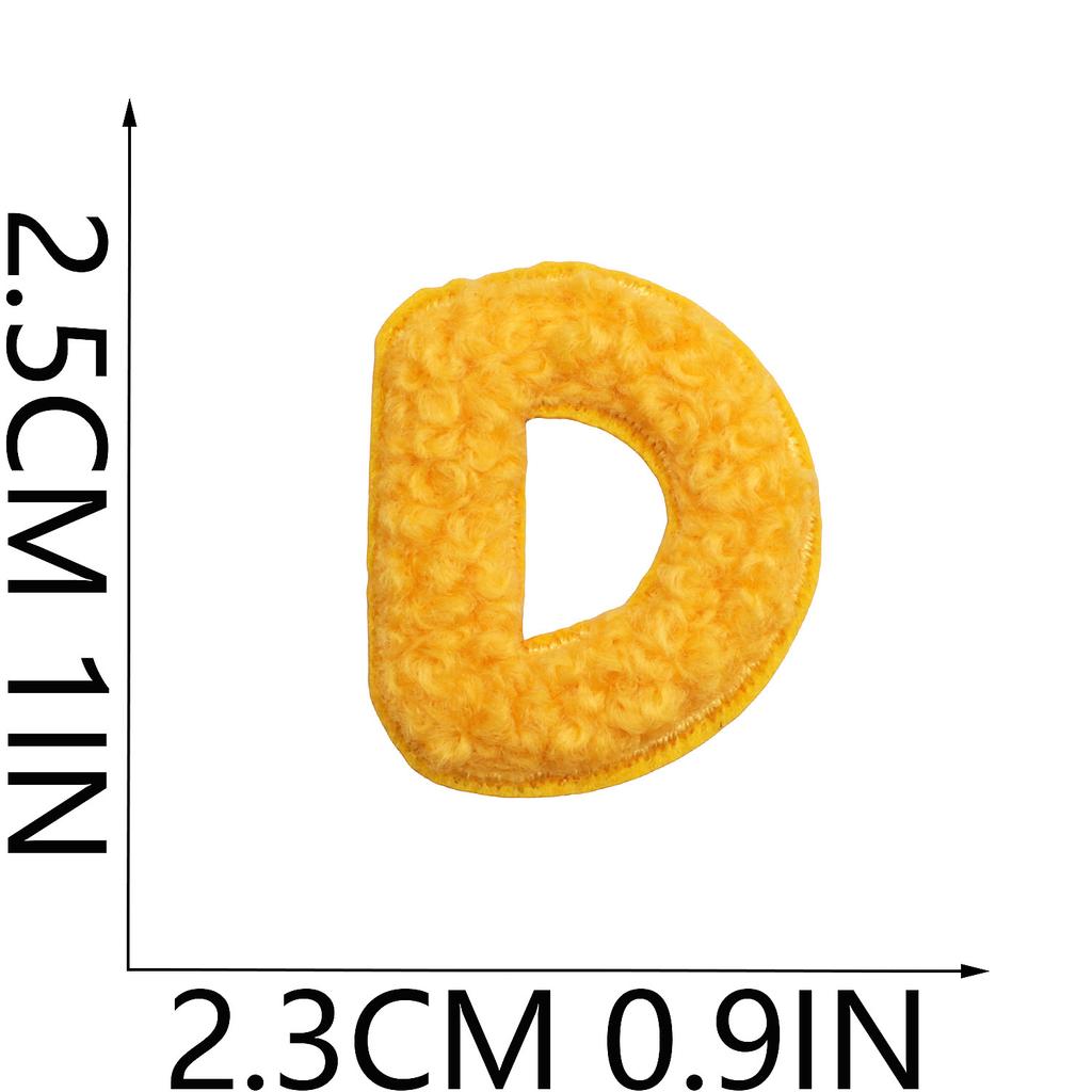 Towel Embroidery English Alphabet Embroidery Cloth Sticker Small Number Patch Sticker Bag Decoration Chenille Embroidery Label Ironing