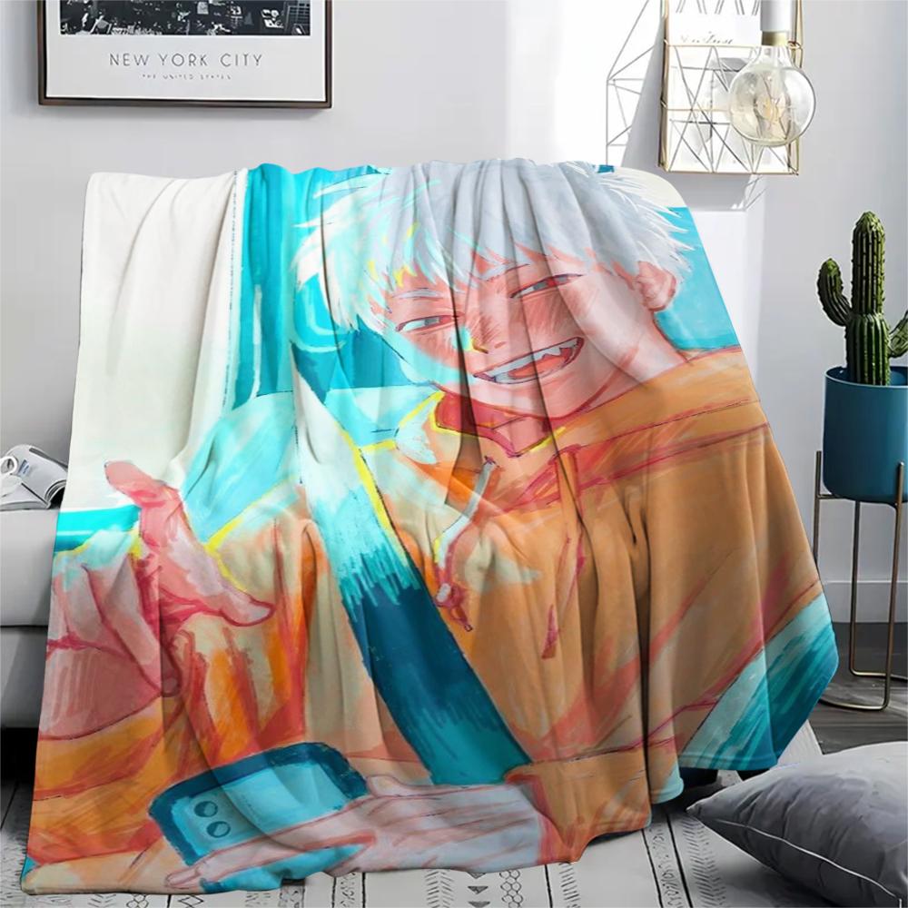 1PC Summer Hikaru Died Print Flannel Blanket, High Quality Comfortable for All Seasons, Home Decor, Warmth and Comfort, Perfect for Christmas Gifts201