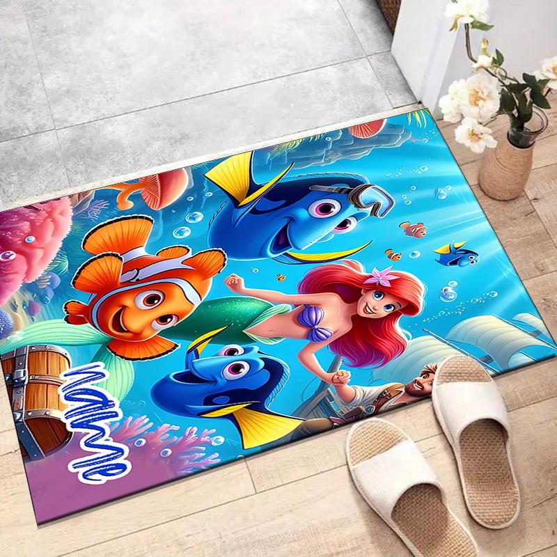 Custom Princess Mat Personalized Name, Polyester Washable Indoor Entryway Rug, Gift for Christmas, Easter, Thanksgiving Day