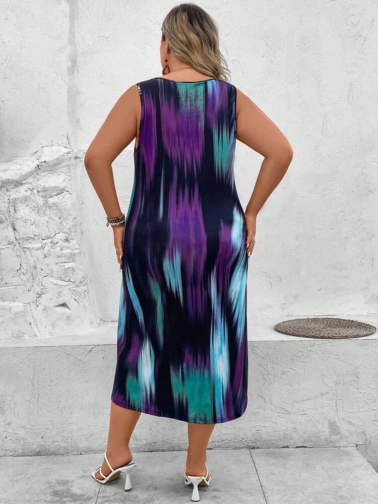 2024 Spring-Summer Trendy Plus-Size Women's Printed Dress