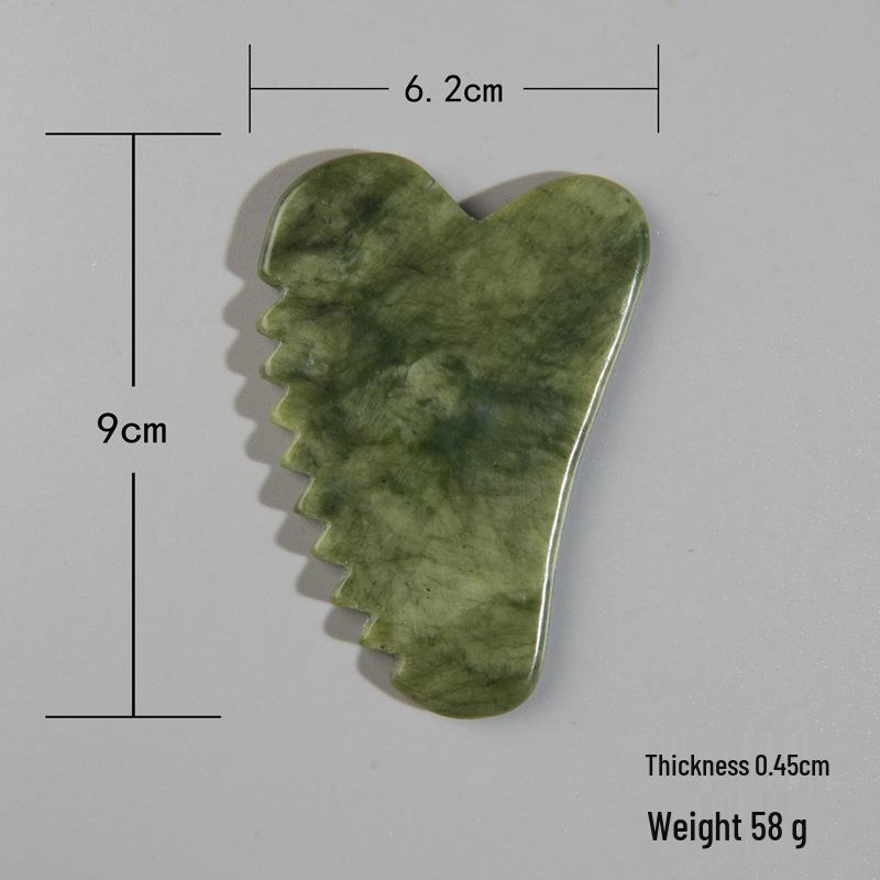 Heart-shaped Xiuyan Jade Gua Sha Board for Face and Eyes - Universal Beauty Tool