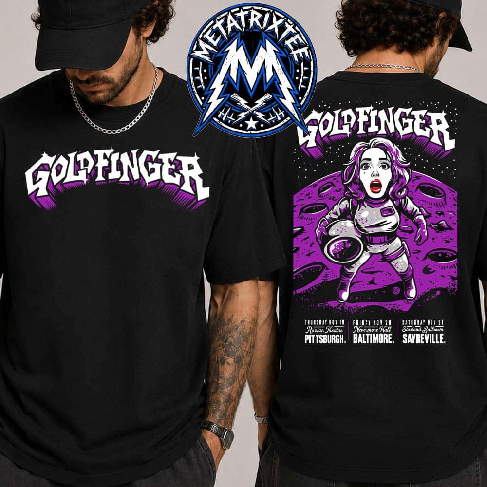 Goldfinger North American Tour 2026 Nov 19-21 McKees Rocks, Baltimore, Sayreville Short Black T-Shirt