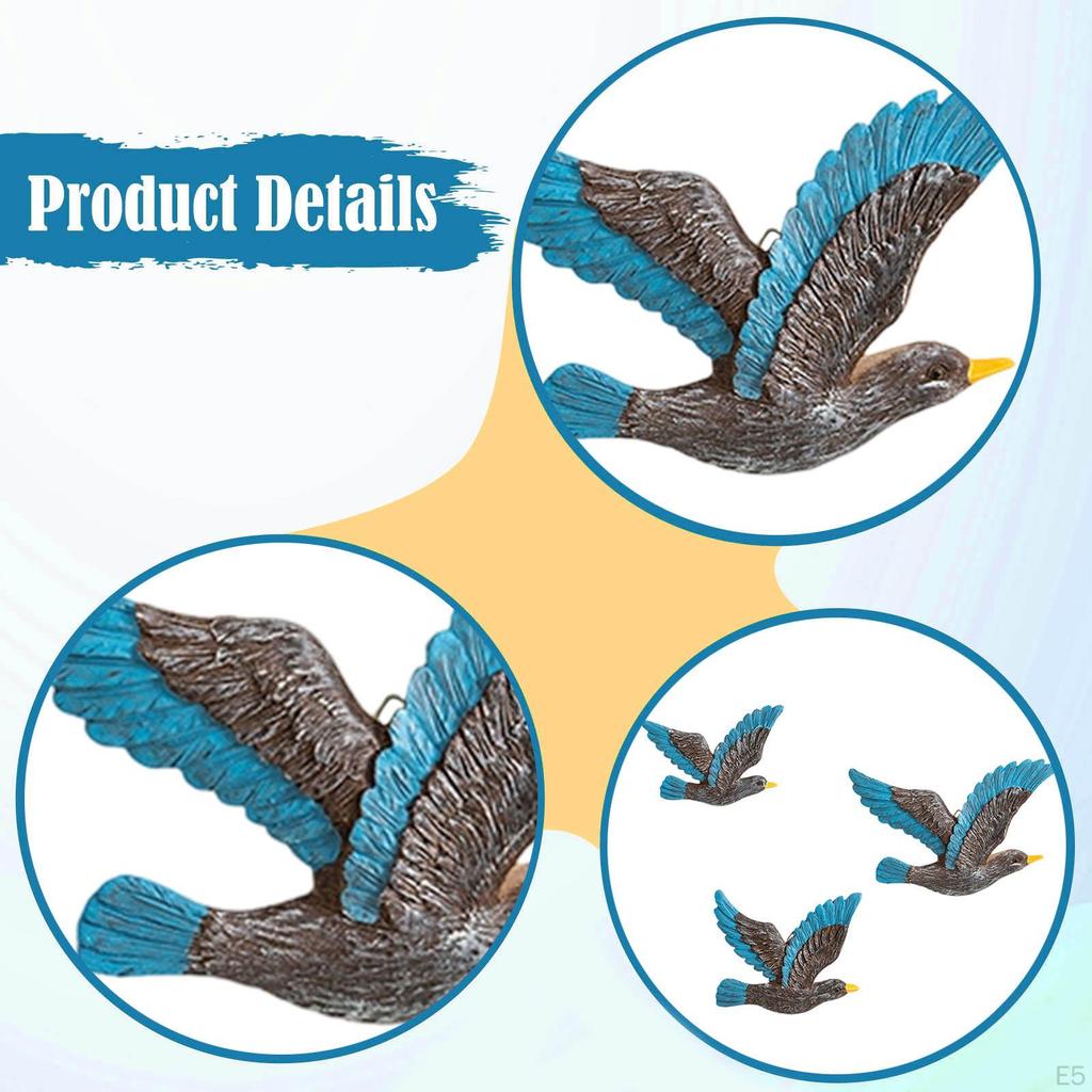 3 Stück Möwe Wanddeko Fliegende Vogel Skulpturen Harz Handgefertigt 3D Dekorationen