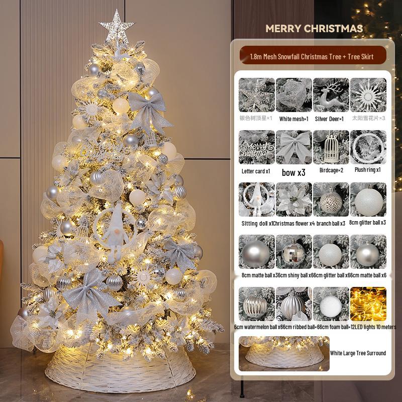 2024 DIY White Christmas Tree Ornaments Set for Home & Living Room Decoration