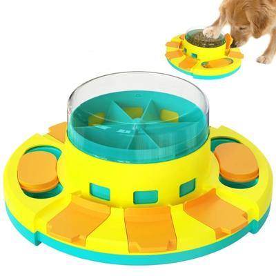 Brinquedos de quebra-cabeça para cachorro, alimentador lento, jogos interativos para treinamento de QI de filhotes, dispensador de guloseimas, tigela com vazamento de comida, nível avançado 2 em 1