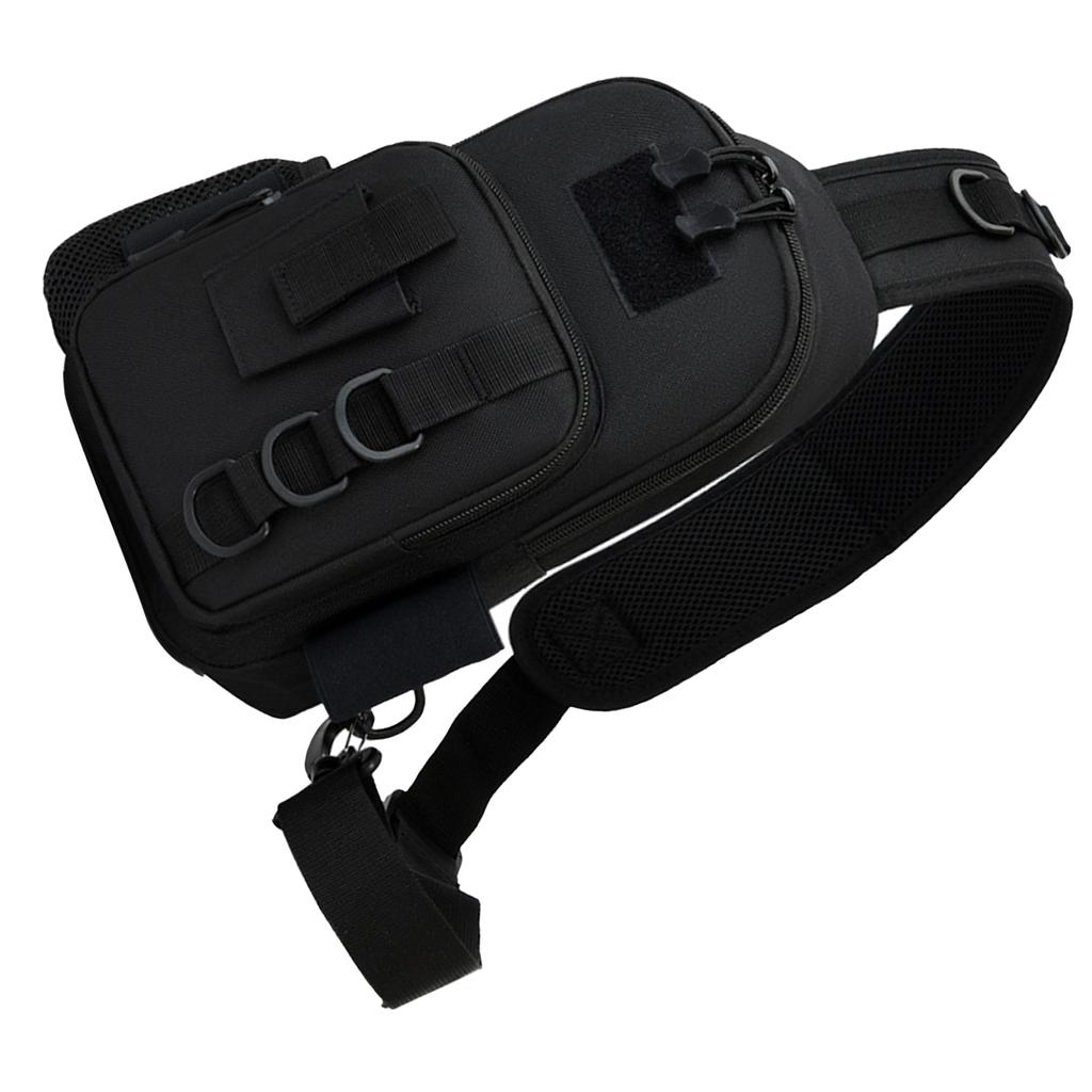 Fishing Sling Bag for Men Oxford Cloth Water Proof Waist Chest Shoulder Pack Sling Fishing Backpack for Outdoor Camping