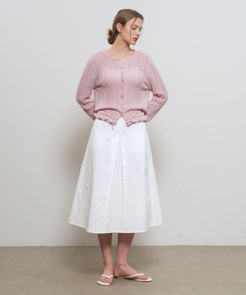General Idea Split A-Line Midi Skirt [White] / Gf1Lsk506
