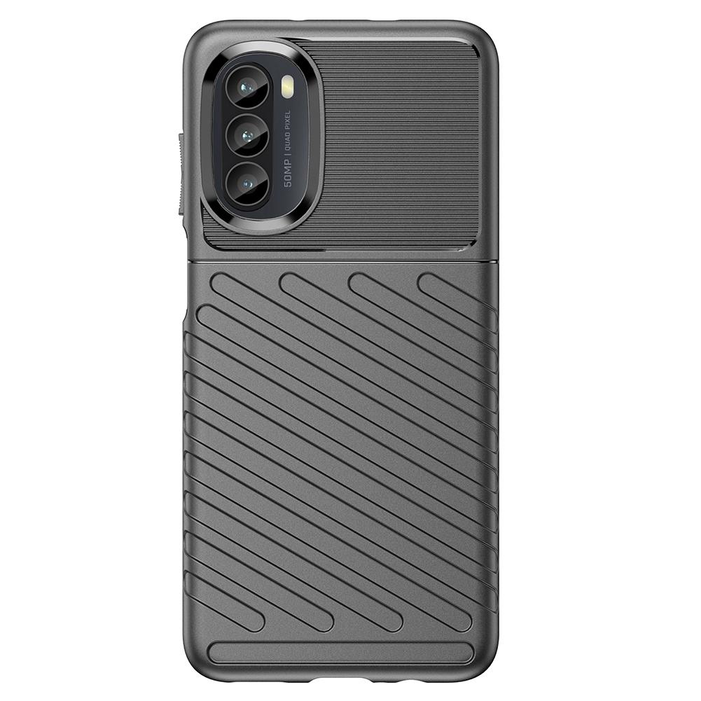 

Thunder Series Twill Texture Grip Case for Motorola Moto G52 4G/G82 5G,Thickened TPU Buffer Protection Anti-Drop Cover Black