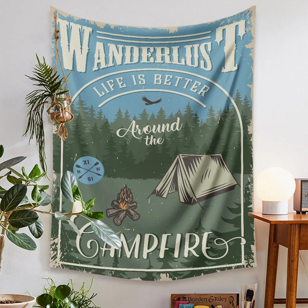Beach Towel Rug Teen Retro Outdoor Dorm Camping Logo Wall Mat Picnic Tapestry