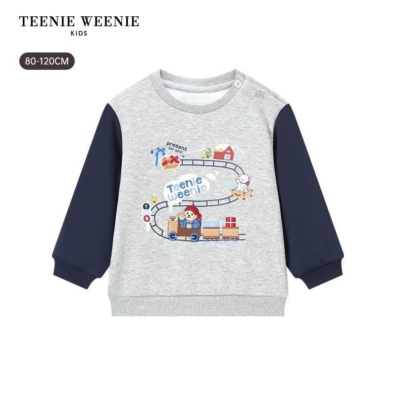 Teenie Weenie Kids Boy's New Year Bear Print Crewneck Sweatshirt