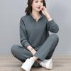 Fashion Women Sport Tracksuit Spring Autumn Half Zipper Stand Collar Casual Two Piece Set Ladies Daily Outdoor Sportswear