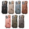 Crossbody Zipper Cards Solt Wallet Leather Case For iPhone 16 Pro Max 15 Plus 14 13 12 11 Long Lanyard Ring Holder Mirror Cover