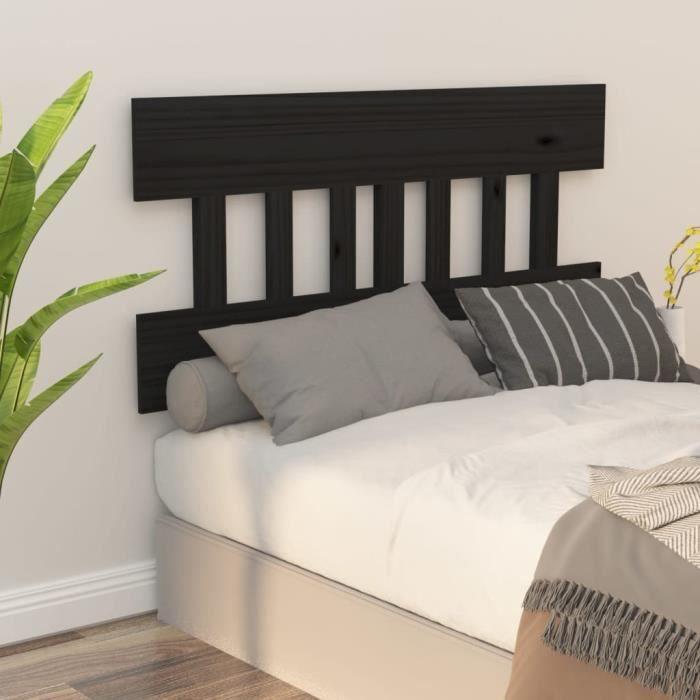 VidaXL Tête de lit Noir 123,5x3x81 cm Bois massif de pin 819114