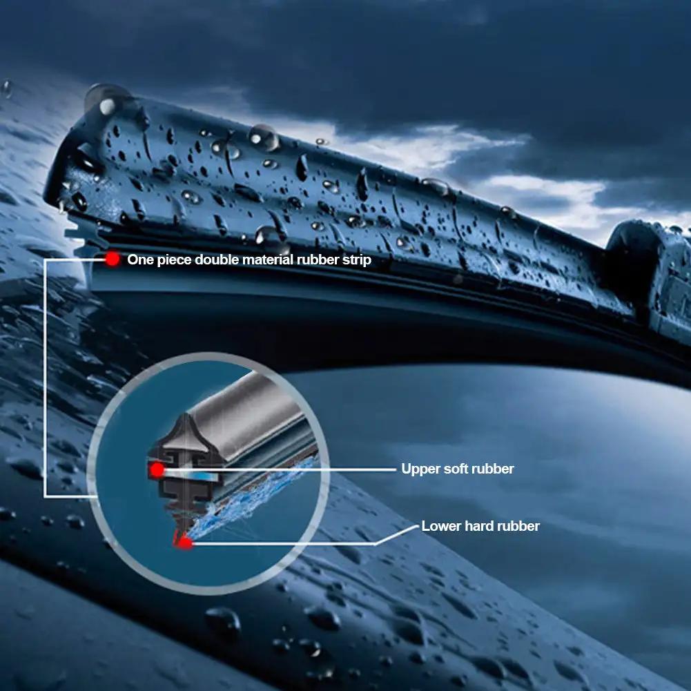 1Pc Automotive Universal U-type Soft Rubber Boneless Wiper HD Quiet Durable Automotive Wiper 16" 18" 19" 21" 22" 24"