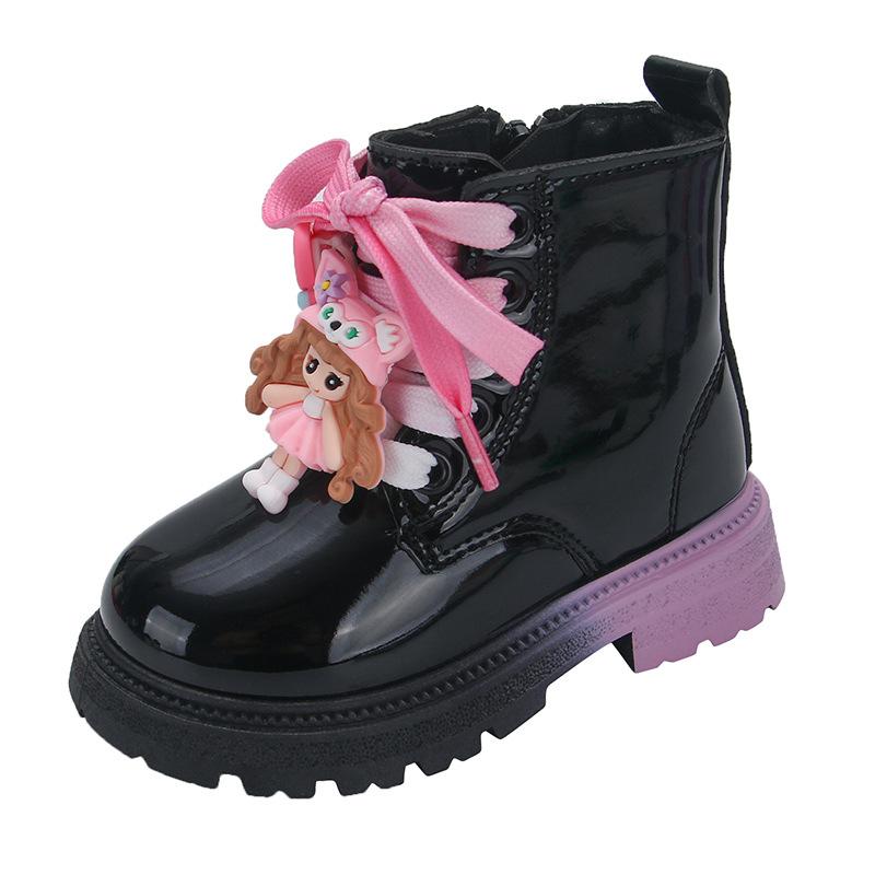 Children's Leather Boots, Short Boots, Martin Boots, Durable, Breathable, Waterproof, British Style Girls' Single Boots